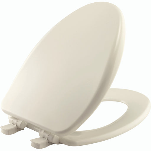 Bemis Alesio Elongated Enameled Wood Toilet Seat in Biscuit with Sta-Tite, Whisper-Close, Easy-Clean, Precision Fit and Super Grip Bumpers