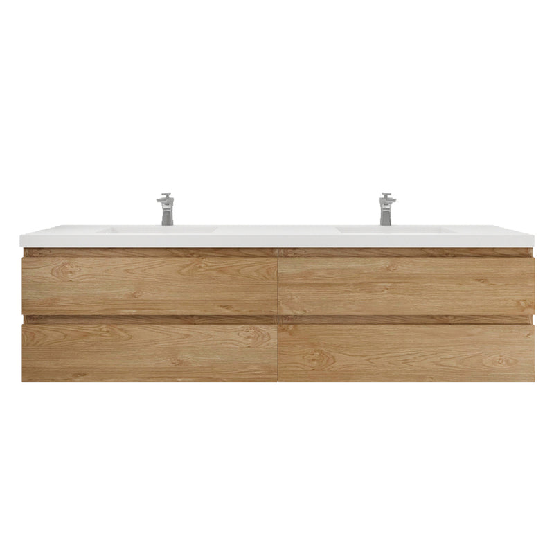 Moreno Bath MOB84D Bohemia Lina 84" Floating Bathroom Vanity with Reinforced Acrylic Double Sink Top - view 17