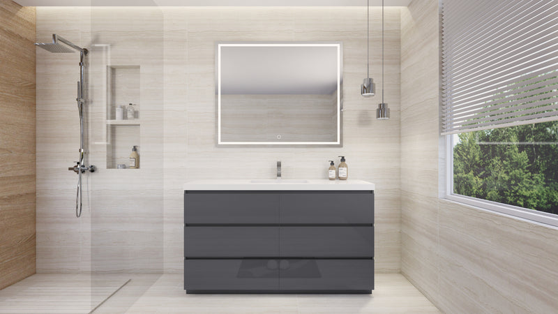 Moreno Bath FSANG60S Angeles 60" Freestanding Bathroom Vanity Set with Single Reinforced Acrylic Single Sink Top - view 12