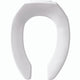 Bemis Elongated Open Front Less Cover Commercial Plastic Toilet Seat in White Featuring Stay·Tite® Commercial Fastening System™ Check Hinge