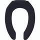 Bemis Elongated Open Front Less Cover Toilet Seat in Black with Sta-Tite Check Hinge