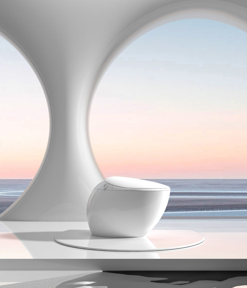 Trone STY1 Neoluxe Smart Bidet Toilet with Voice Control, ToeTouch, Auto Open and Close Lid and Heated Seat - Classic White - view 8
