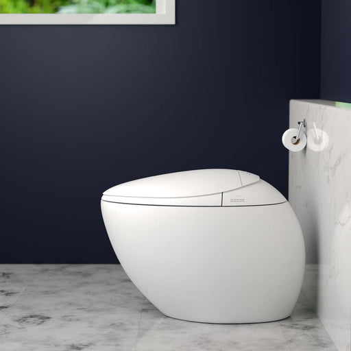 Trone STY1 Neoluxe Smart Bidet Toilet with Voice Control, ToeTouch, Auto Open and Close Lid and Heated Seat - Classic White
