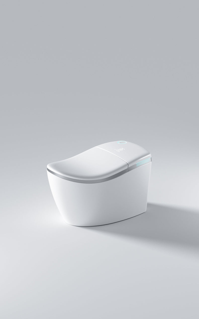 Trone STKK50 Tersova Big & Tall Smart Bidet Toilet with ToeTouch, Auto Open and Close Lid, Auto Flush and Heated Seat - Classic White