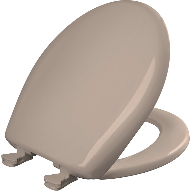Bemis Round Plastic Toilet Seat in Fawn Beige with Sta-Tite, Easy-Clean & Change and Whisper-Close Hinge