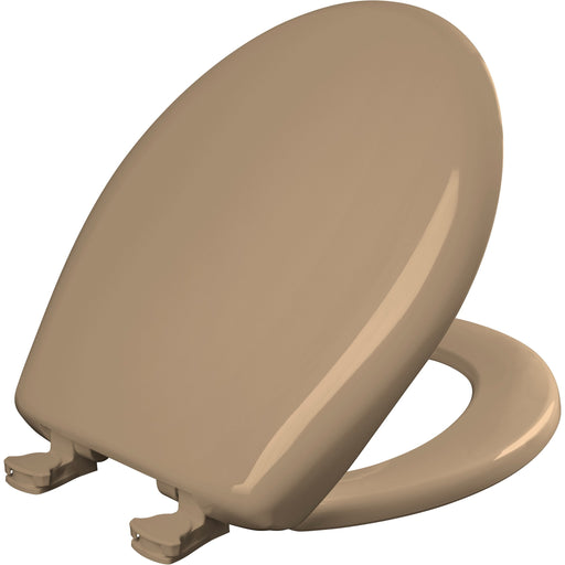 Bemis Round Plastic Toilet Seat in Sand with Sta-Tite, Easy-Clean & Change and Whisper-Close Hinge