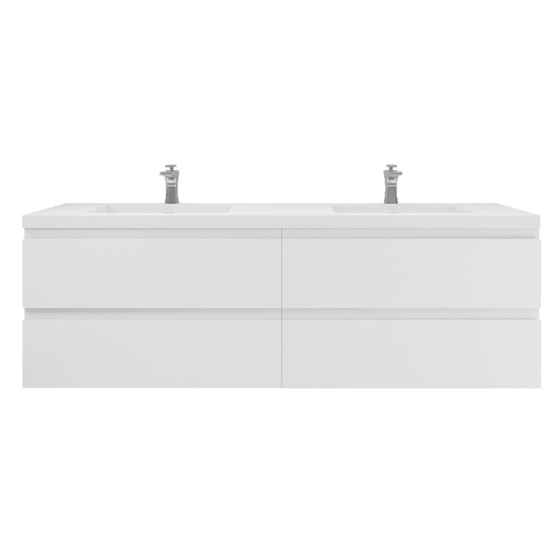 Moreno Bath MOB72D Bohemia Lina 72" Floating Bathroom Vanity with Reinforced Acrylic Double Sink Top - view 9