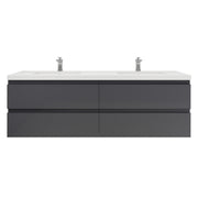 Moreno Bath MOB72D Bohemia Lina 72" Floating Bathroom Vanity with Reinforced Acrylic Double Sink Top - view 11
