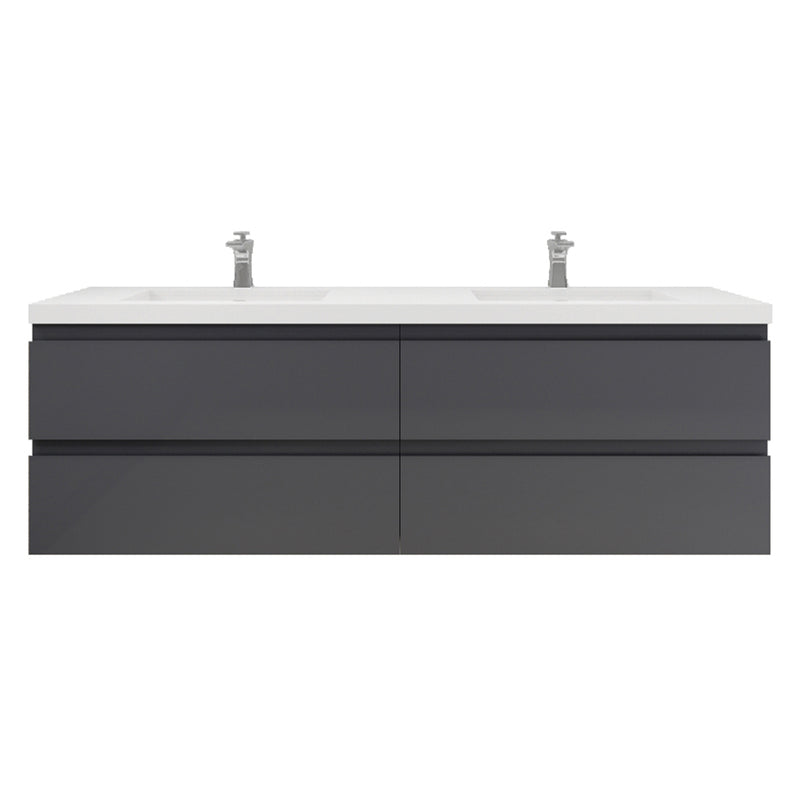 Moreno Bath MOB72D Bohemia Lina 72" Floating Bathroom Vanity with Reinforced Acrylic Double Sink Top - view 11