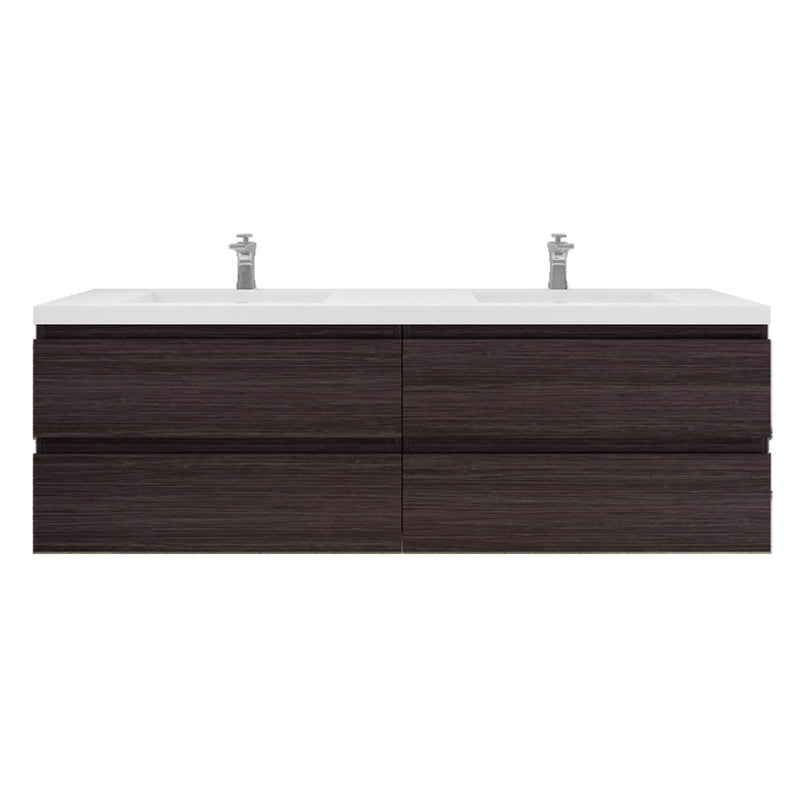 Moreno Bath MOB72D Bohemia Lina 72" Floating Bathroom Vanity with Reinforced Acrylic Double Sink Top - view 12