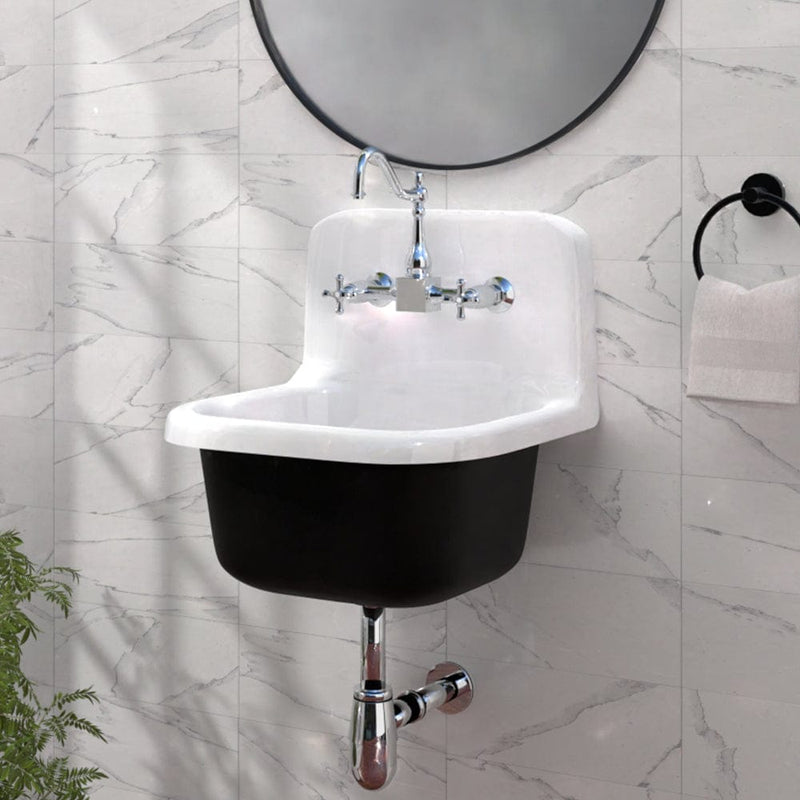 22" Alexane Enameled Cast Iron Wall Mount Bathroom Sink