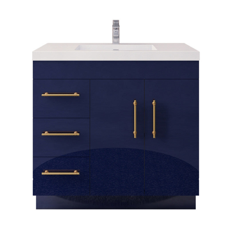 Moreno Bath ELSA36LFS Elsa 36" Freestanding Vanity With Reinforced Acrylic Sink Top (Left Side Drawers)