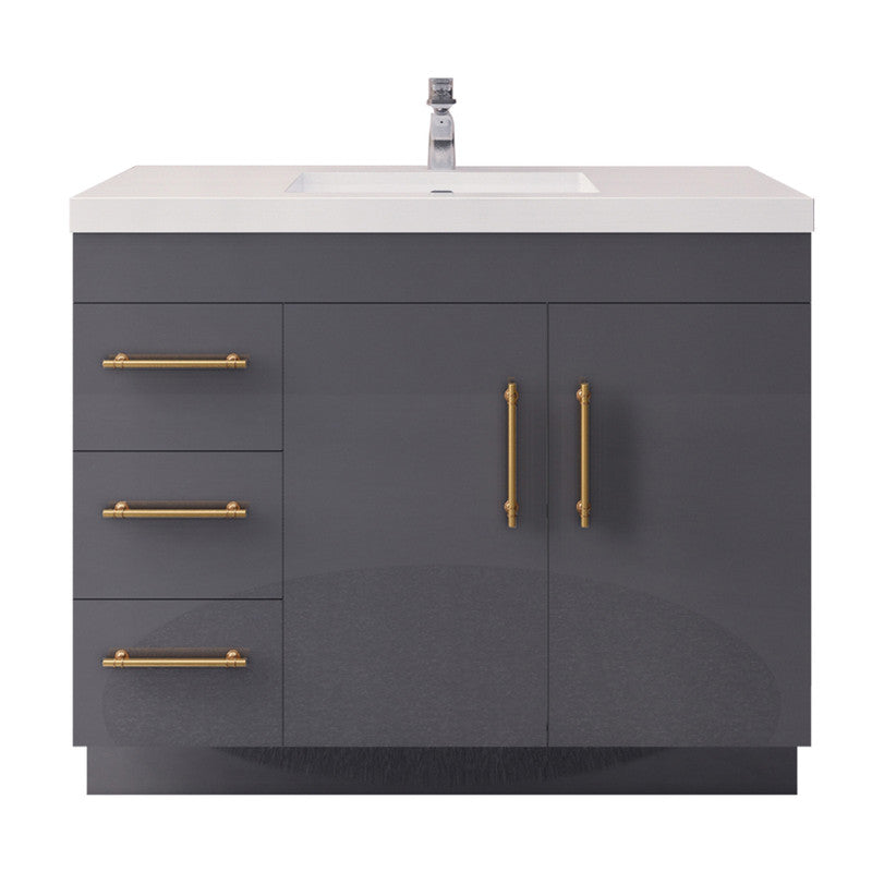 Moreno Bath ELSA42LFS Elsa 42" Freestanding Vanity With Reinforced Acrylic Sink Top (Left Side Drawers)