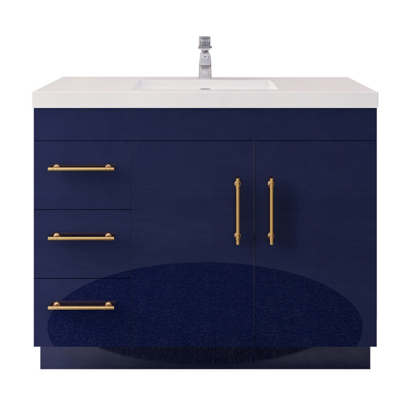 Moreno Bath ELSA42LFS Elsa 42" Freestanding Vanity With Reinforced Acrylic Sink Top (Left Side Drawers)