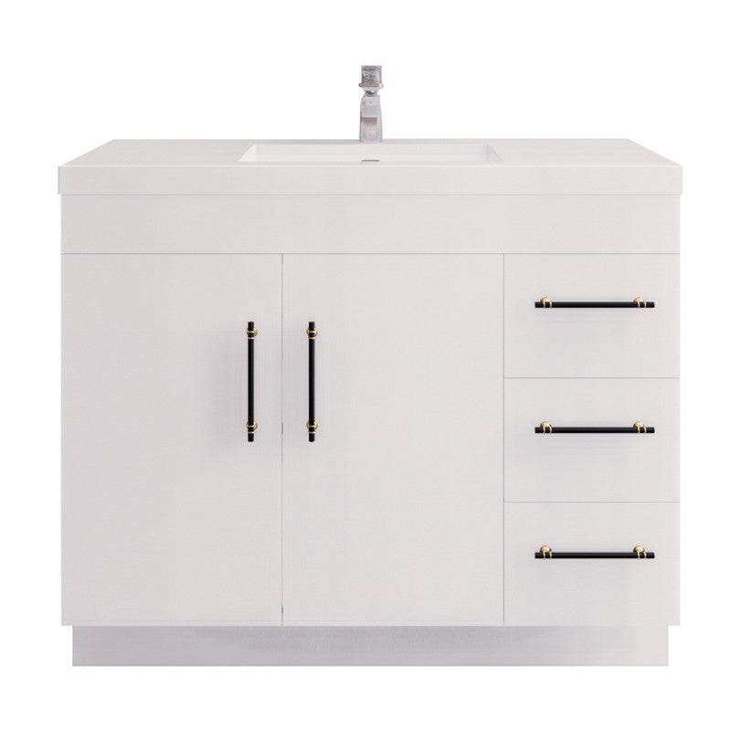 Moreno Bath ELSA42RFS Elsa 42" Freestanding Vanity With Reinforced Acrylic Sink Top (Right Side Drawers)