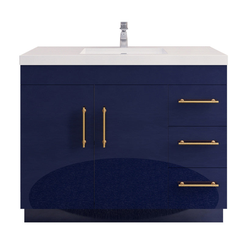 Moreno Bath ELSA42RFS Elsa 42" Freestanding Vanity With Reinforced Acrylic Sink Top (Right Side Drawers)