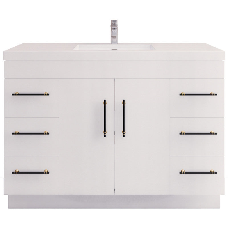 Moreno Bath ELSA48FS Elsa 48" Freestanding Vanity With Reinforced Acrylic Single Sink Top