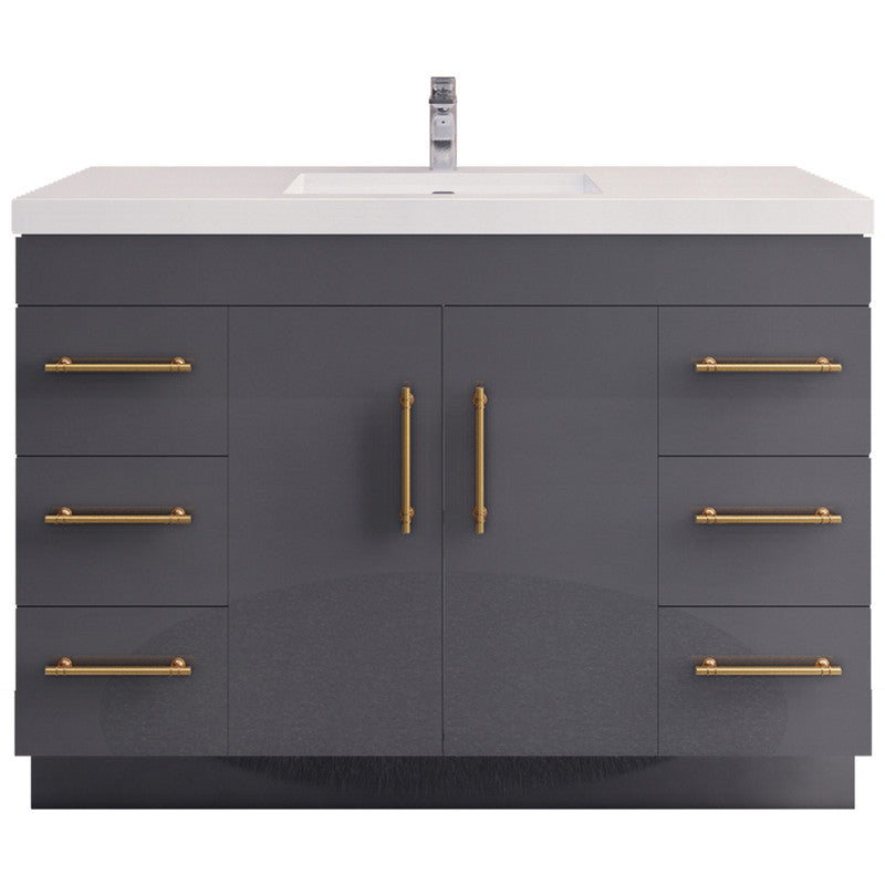Moreno Bath ELSA48FS Elsa 48" Freestanding Vanity With Reinforced Acrylic Single Sink Top