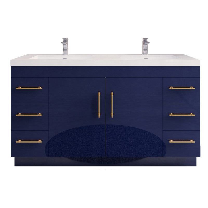 Moreno Bath ELSA60DFS Elsa 60" Freestanding Bathroom Vanity With Reinforced Acrylic Double Sink Top - view 9