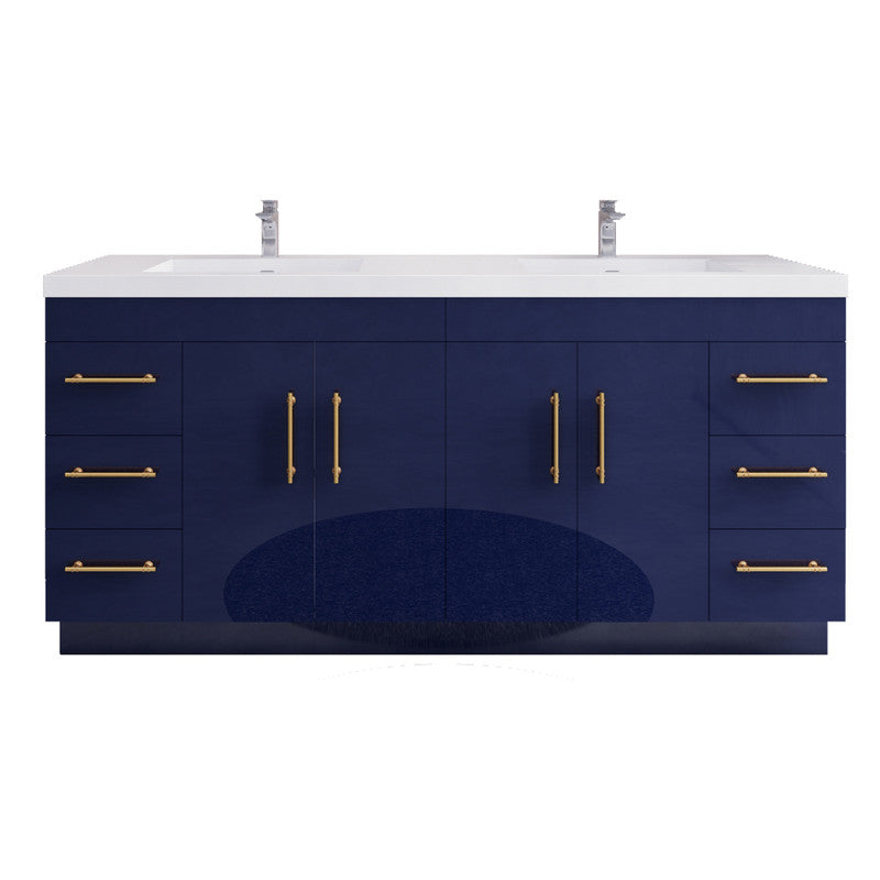 Moreno Bath ELSA72DFS Elsa 72" Freestanding Vanity With Reinforced Acrylic Double Sink Top