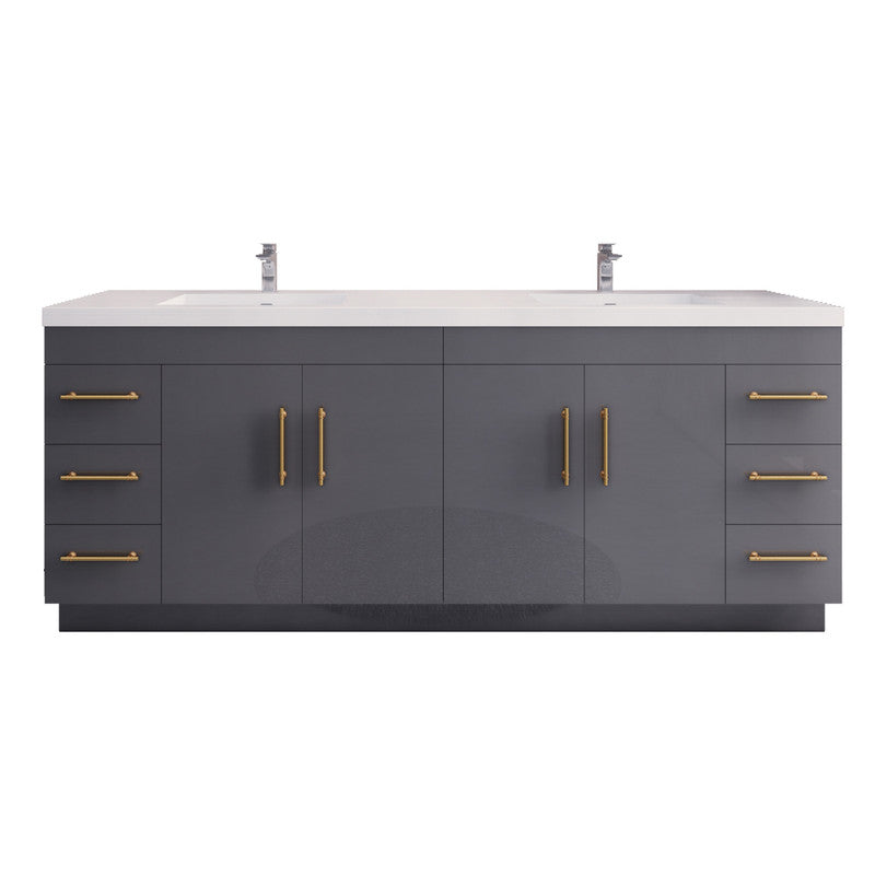 Moreno Bath ELSA84DFS Elsa 84" Freestanding Vanity With Reinforced Acrylic Double Sink Top