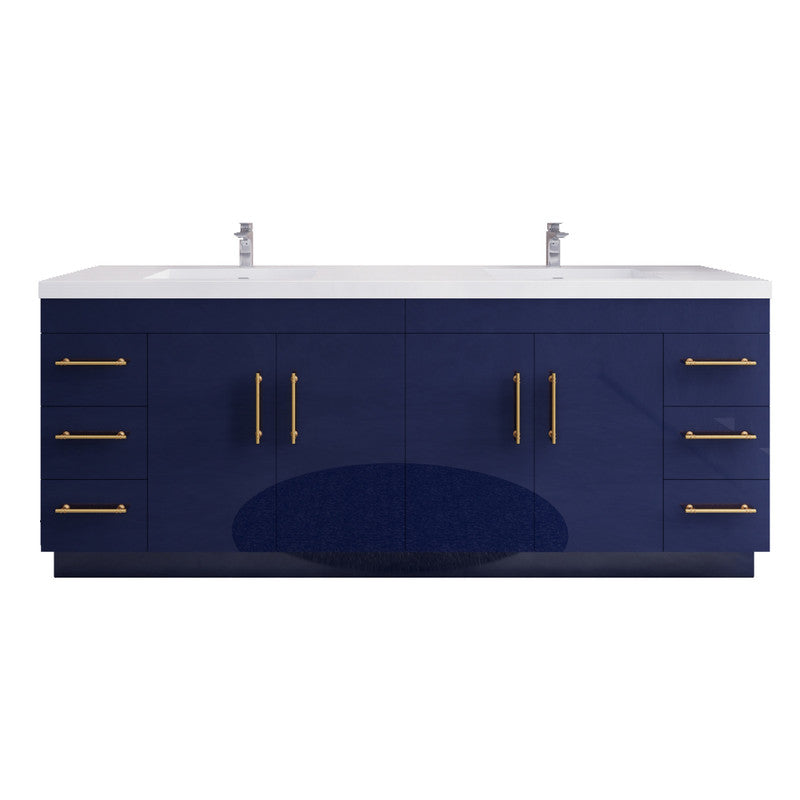Moreno Bath ELSA84DFS Elsa 84" Freestanding Vanity With Reinforced Acrylic Double Sink Top