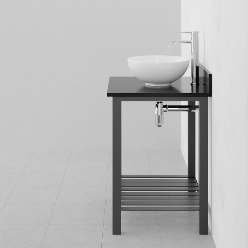 24" Bidley Steel Console with Towel Bar for Vessel Sink