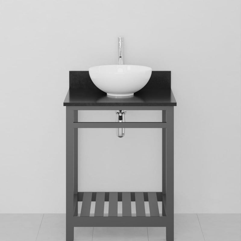 24" Bidley Steel Console with Towel Bar for Vessel Sink