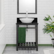 24" Bidley Steel Console with Towel Bar for Vessel Sink