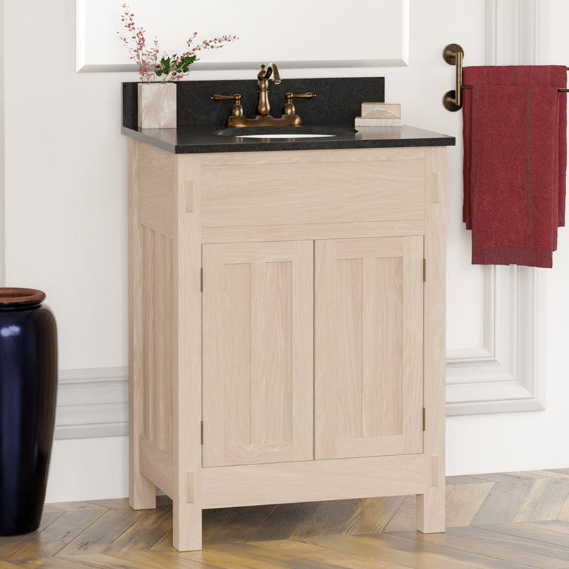 Magnus 138811 24" Narrow Mission Unfinished Red Oak Vanity for Undermount Sink - 34" Height
