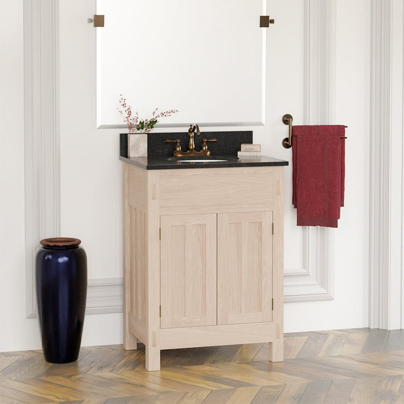 Magnus 138811 24" Narrow Mission Unfinished Red Oak Vanity for Undermount Sink - 34" Height