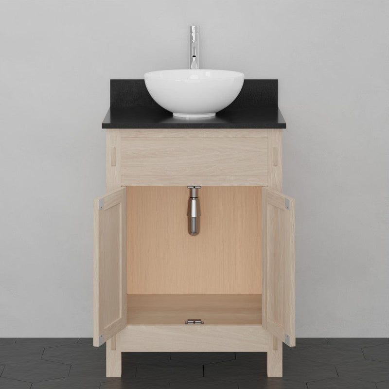 Magnus 138815 24" Narrow Mission Unfinished Red Oak Vanity for Vessel Sink - 34" Height