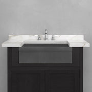 24" Ramis Cast Concrete Smooth Apron Single-Bowl Farmhouse Sink with Top Lip - Dusk Grey