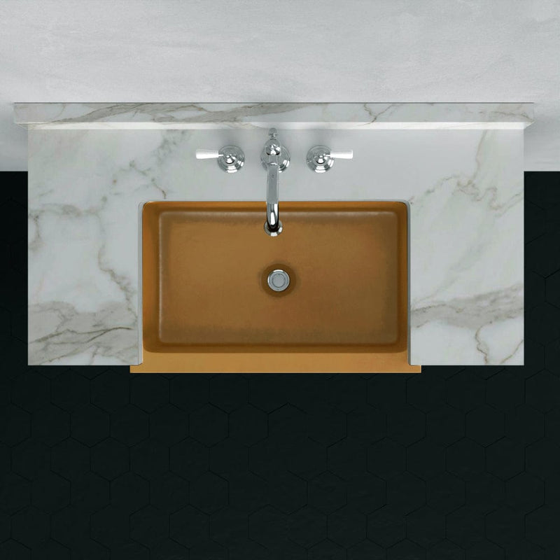 24" Ramis Cast Concrete Smooth Apron Single-Bowl Farmhouse Sink with Top Lip - Vintage Brown