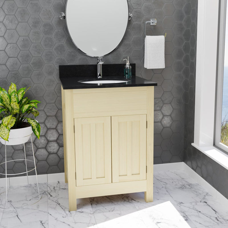 Magnus 156769 24" Unpainted Shaker Poplar Wood Vanity for Undermount Sink - 34" Height