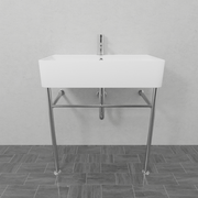 24" Vindenberg Vitreous China Console Sink with Steel Stand
