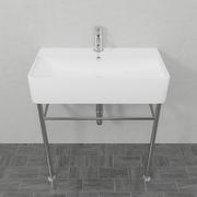 24" Vindenberg Vitreous China Console Sink with Steel Stand