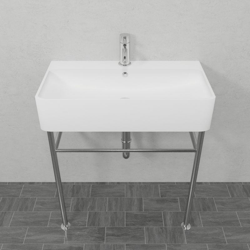 24" Vindenberg Vitreous China Console Sink with Steel Stand