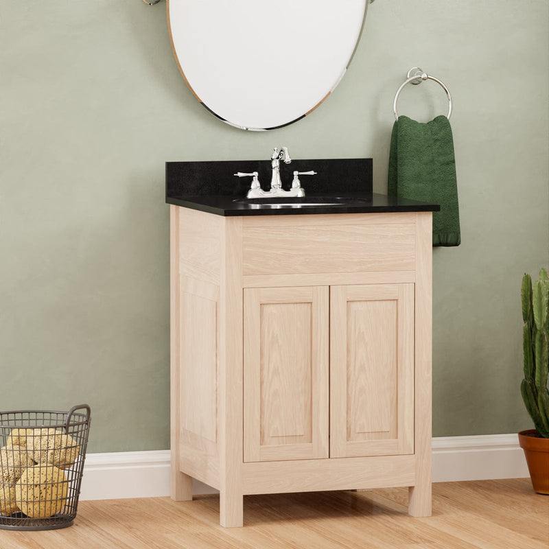 Magnus 148481 24" Vippis Unfinished Red Oak Raised Panel Vanity for Undermount Sink - 34" Height