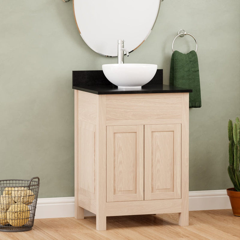 Magnus 148497 24" Vippis Unfinished Red Oak Raised Panel Vanity for Vessel Sink - 34" Height