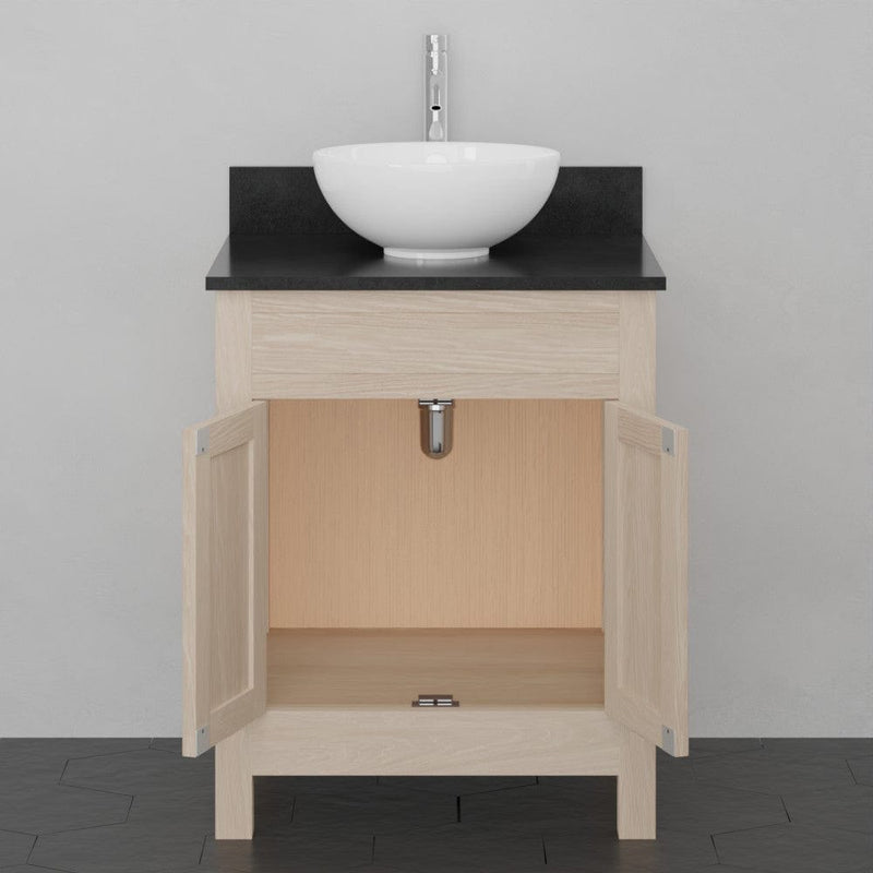Magnus 148497 24" Vippis Unfinished Red Oak Raised Panel Vanity for Vessel Sink - 34" Height