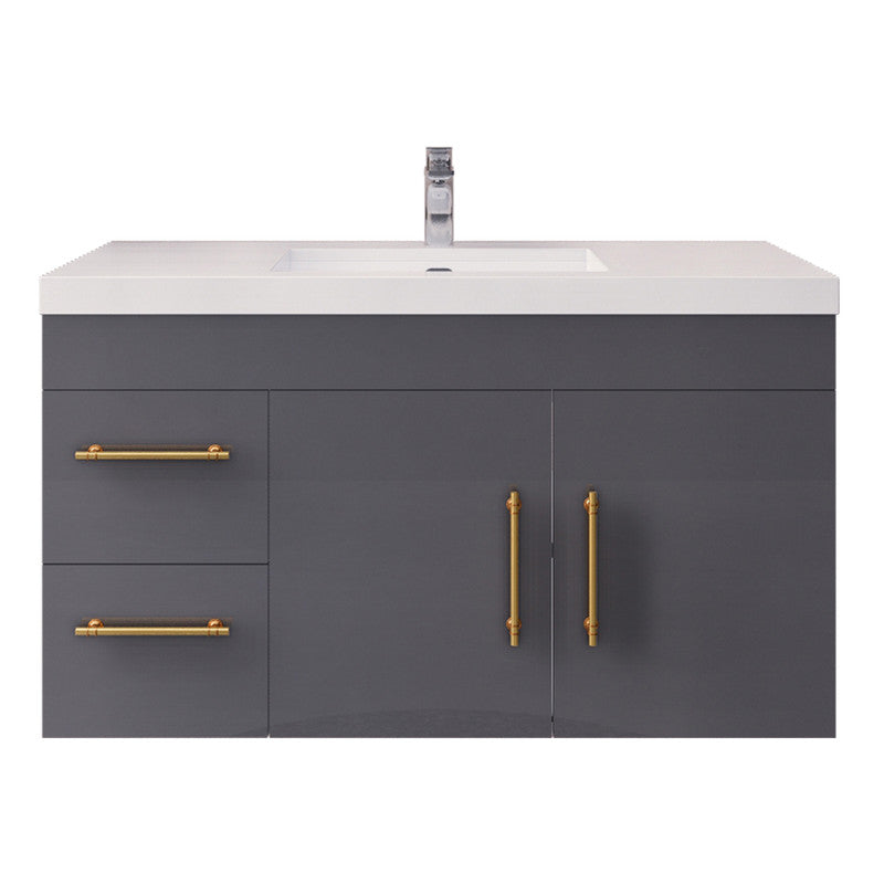 Moreno Bath ELSA42LWH Elsa 42" Floating Bathroom Vanity With Reinforced Acrylic Sink Top (Left Side Drawers)