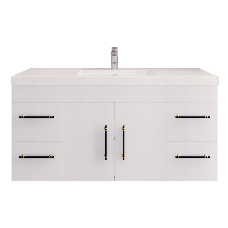 Moreno Bath ELSA48WH Elsa 48" Floating Bathroom Vanity With Reinforced Acrylic Single Sink Top