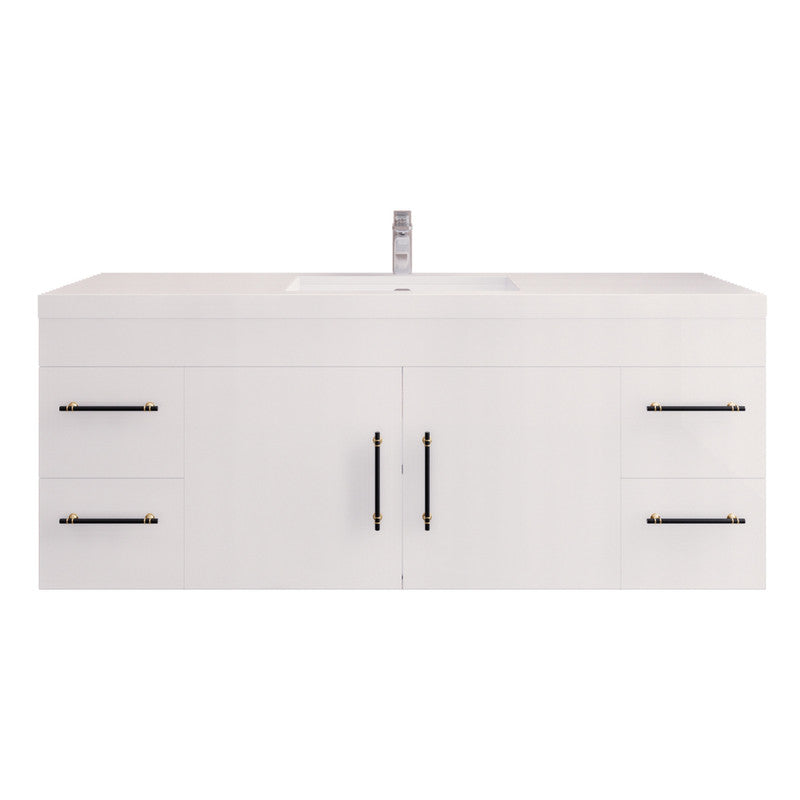 Moreno Bath ELSA60SWH Elsa 60" Floating Bathroom Vanity With Reinforced Acrylic Single Sink Top