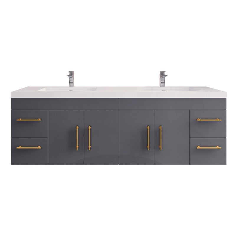 Moreno Bath ELSA72DWH Elsa 72" Floating Bathroom Vanity With Reinforced Acrylic Double Sink Top - view 8