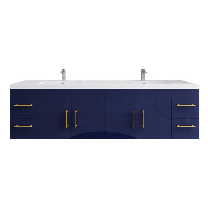 Moreno Bath ELSA84DWH Elsa 84" Floating Bathroom Vanity With Reinforced Acrylic Double Sink Top