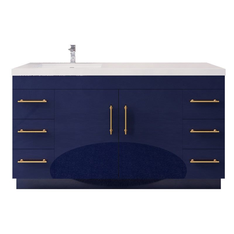 Moreno Bath ELSA60SLFS Elsa 60" Freestanding Vanity with Reinforced Acrylic Single Sink Top (Left Side) - view 13