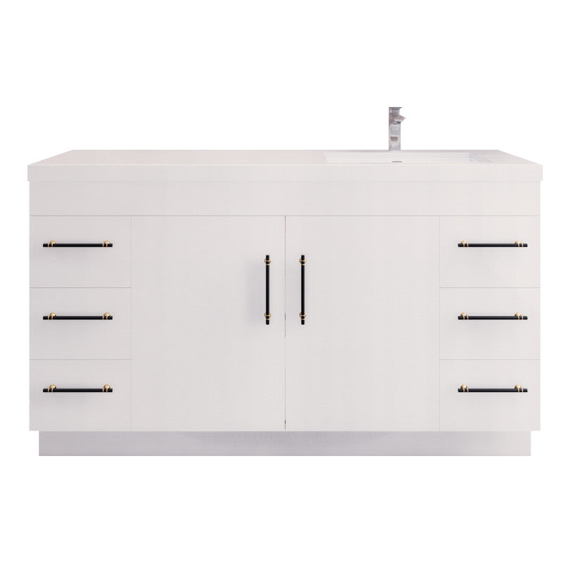 Moreno Bath ELSA60SRFS Elsa 60" Freestanding Vanity with Reinforced Acrylic Single Sink Top (Right Side) - view 11