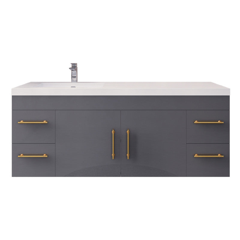 Moreno Bath ELSA60SLWH Elsa 60" Floating Bathroom Vanity with Reinforced Acrylic Single Sink Top (Left Side) - view 10
