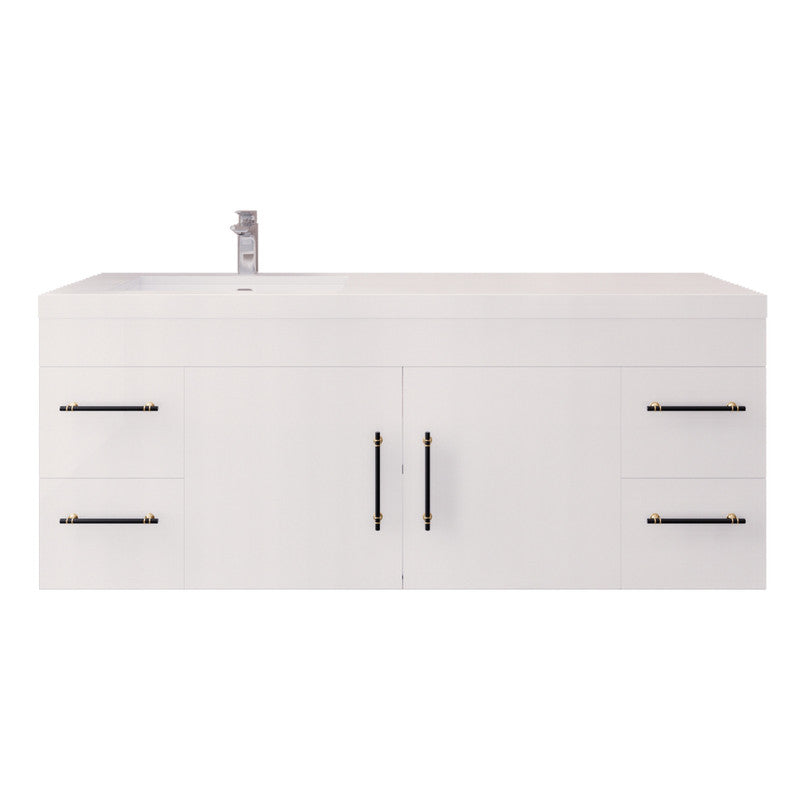 Moreno Bath ELSA60SLWH Elsa 60" Floating Bathroom Vanity with Reinforced Acrylic Single Sink Top (Left Side)